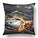 Produktbild tianjianzulinyouxiangongsi Throw Pillow Covers Red Speed Race My Own Car Design Silver Fast Street Fire Auto Render City Burn Polyester 18 X 18 Inch Square Hidden Zipper Decorative Pillowcase