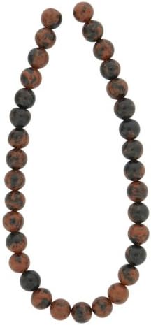 Tennessee Crafts 1239 Semi Precious Mahogany Obsidian Beads, Round, 8mm