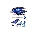 Produktbild Sticker & Tapeten GAOLILI Schlafzimmer Wand 3D Stereo Wandaufkleber Jungen Schlafsäle Wolf Hintergrund Dekoration Poster Malerei Kreative Wandaufkleber (Farbe : C)