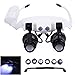 Produktbild Dooret Head-Worn Brille Lupe 10 x 15x 20 x 25x LED Juwelier Uhr Reparatur Lupe Auge Gass Lupe Binokular Lupe für Schmuck Bewertung, elektronische Reparatur