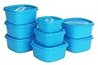 Princeware Plastic Storage Container Set, 8-Pieces, Blue