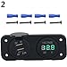 Produktbild Milnnare Dual USB Ladegerät Adapter 3.1A + 12V - 24V Voltmeter Panel für Motorrad Auto - Grün
