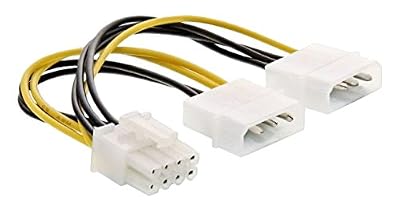 InLine 26628C Intérieur 0,15 m PCI-E (8-broches) 2 x Molex (4-broches), noir, blanc, jaune, câble d'alimentation