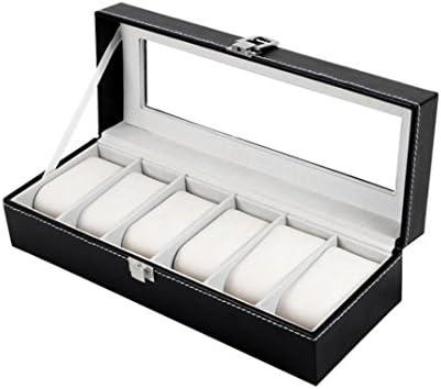 Classic 6 Grid Casket Watch Winder Boxes case Refinement Slots Wrist Watches Gift Jewelry Leather Display Storage Holder