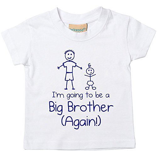 White I'm Going To Be A Big Brother Again Blue Tshirt Baby Toddler Kids Available in Sizes 0-6 Months to 14-15 Years New Baby Brother Gift
