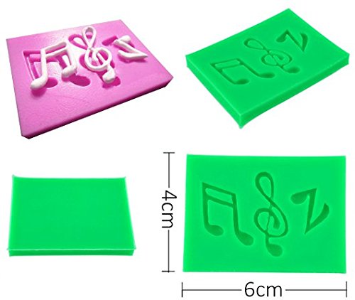 examen MOULE EN SILICONE ALIMENTAIRE AVEC LA FORME DE DEUX NOTES DE MUSIQUE ET UNE CLÉ DE SOL