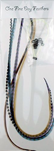 Feather Hair Extensions 5 Pack + Rings/Loop (Midnight Naturals)