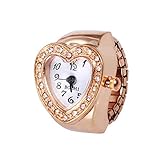 Gaddrt Ringuhr Fingeruhr Uhrenring Neue Zifferblatt Quarz Analog Uhr Kreative Stahl Cool Elastic Quarz Finger Ring Uhr (B)