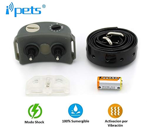 ipets Original pet855, Collier Anti-aboiement, 2018, Pile 6 V, Collier avec Niveaux Ajustables et Progressif Automatique
