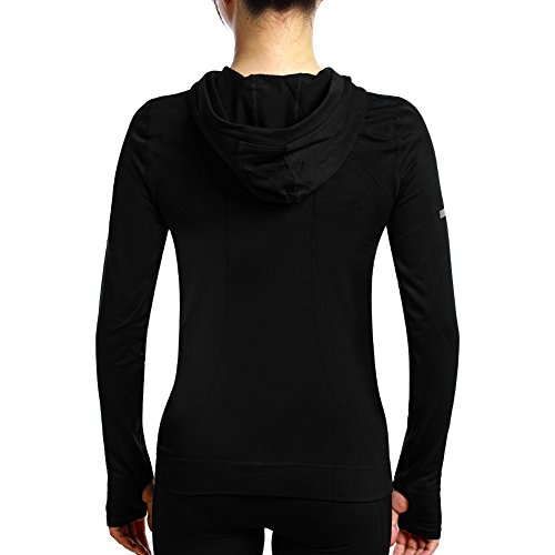 SEEU Damen voll Reißverschluss Langarmshirt Sport Funktionsshirt Yoga Fitness Laufen, Gr.S bis L, 5 Farbe - 3