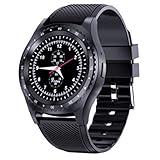 LOEROY Bluetooth Smart Watch, Fitness Uhr Intelligente Armbanduhr Fitness Tracker Smart Watch Sport, 1.22-Zoll Touchscreen Smartwatch, Kameras, GMS-Karte, Kameras,Black