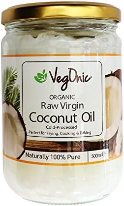 Vegonic Organic Raw Virgin Coconut Oil for Hair, Skin, Cooking, Health &amp; Beauty - 500ml