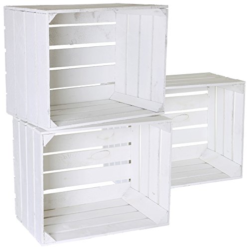 3 weiße Holzkisten - 3