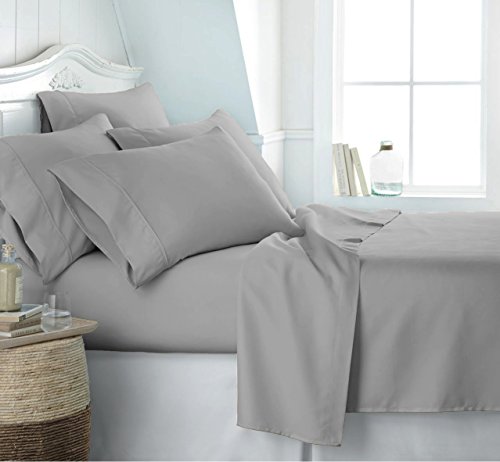 100% EGYPTIAN COTTON 2 PIECE 400 THREAD COUNT HOTEL QUALITY DUVET COVER BEDDING BED SET WITH PILLOWCASES (Single, Grey)