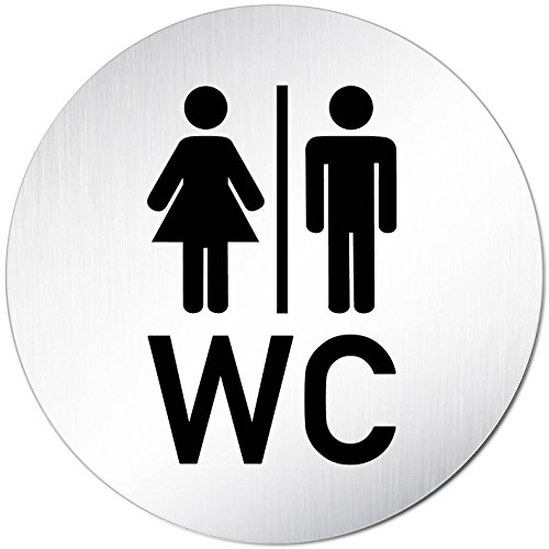 XXL WC Toilettenschild • Ø 100mm • Aluminium (eloxiert) • Türschild Hinweisschild