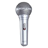 spiel mikrofon mit ständer Farbe: silber NET TOYS Aufblasbares Mikrofon Luft Mikrophon Gummi Mikro PVC Mic aufblasbar Karaoke Scherzartikel Rockstar Micro