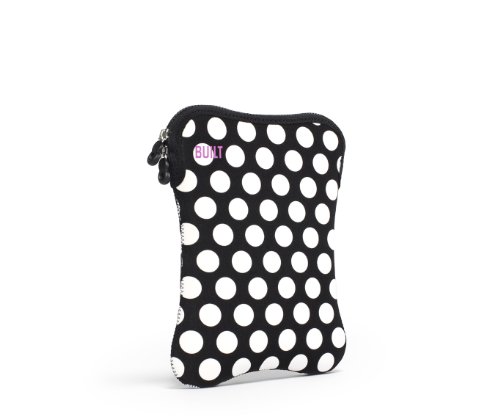BUILT 9 cm 25.40 E- reader Sleeve &Big Dots Black White - 2