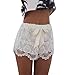 Produktbild Damen Hosen Sommer LHWY Frauen Elastische Taille Spitzen Shorts Gehäkelte Strand Mini Shorts Sports Pants Teenager Mädchen Verbandshosen (M, Weiß)