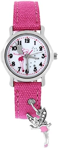 Pacific Time Kids Wrist Watch with Sparkling Fairy Pendant on a text Ilarm Girls Analog Quartz Pink 86349