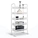 Produktbild langria alle Zweck und platzsparender Rolling Aufbewahrung Rack, weiß, metall, weiß, 5-Tier