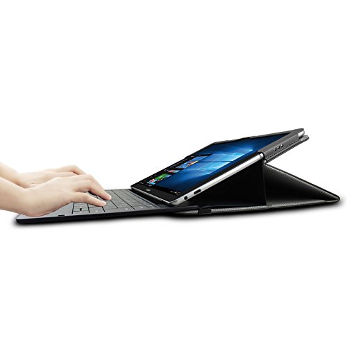 Infiland Samsung Galaxy Tab Pro S 12 Zoll Hülle Case -Slim Fit Folio PU-lederne dünne Kunstleder Schutzhülle Cover Tasche für Samsung Galaxy Tab Pro S SM-W708 30,7 cm (12 Zoll) Tablet-PC(mit Auto Schlaf / Wach Funktion,Tablet und Tastatur sind nicht entgehaltet)(Schwarz) - 6