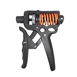 Lzndeal Fortalecedor De Mano,Aparato para ejercitar la fuerza en las manos y anyebrazos,Resistencia regulable desde los 5 a los 50 Kg,Empuñadura para hacer flexiones de mano.Utensilio para fortalecer muñecas. De color Negro