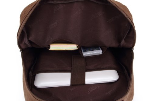 Vintage Canvas Laptop(15 Zoll) Rucksack Schultasche Unitasche,29 x 43 x 12cm(B x H x T) Braun - 7