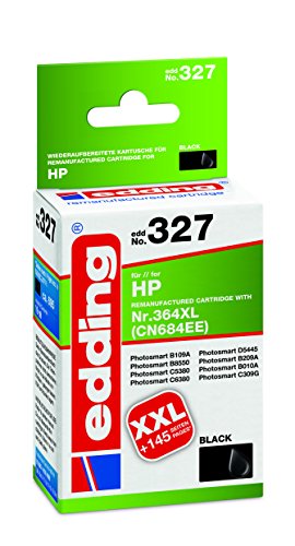 edding Druckerpatrone edding EDD-327, black, Ersetzt: HP Nr. 364XL (CB321EE), Einzelpa.