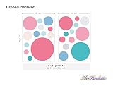 I-love-Wandtattoo WAS-10372 Kinderzimmer Wandsticker Set „Kreise mit bunten Mädchenfarben in Pastell“ 25 Stück Punkte zum Kleben Wandtattoo Wandaufkleber Sticker Wanddeko - 2