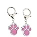 Produktbild LUX Zubehör Silber Ton Pink Paw Print Dog Lover Animal Pet Schlüsselanhänger-Set 2pc