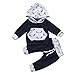 Bébé Ensemble de Vêtements,LMMVP Bébé Enfant Garçon Fille Dessus à Capuche Imprimé à Manches Longues + Pantalons Vêtements 0-24 mois (70(0-6M), Gris)
