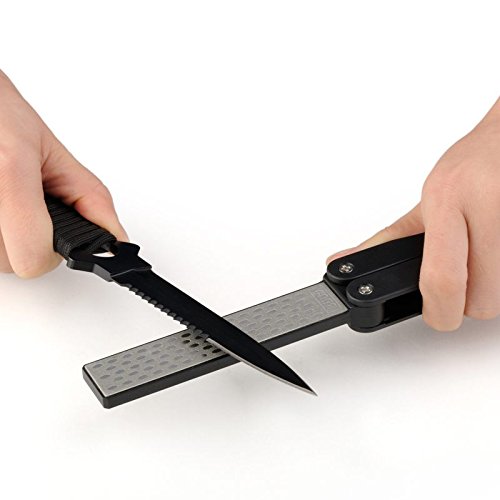 Goodia Folding Diamond Sharpeners for outdoor camping,sharpening stone/Pocket Knife Sharpener/Diamond Combo Fin/Fast & Easy Pull Thru Design. - 2