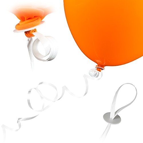 100 Schnellverschlüsse Ballonbänder aus Polyband für Heliumbefüllung