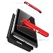 Produktbild Lucky phone Compatible Huawei P20 Hülle,3 in 1 handyhülle Case Etui 360 Grad Ganzkörper Schützend Komplett Schutzhülle Tasche Cover Skin mit Ständer für Huawei P20 Rot+Schwarz