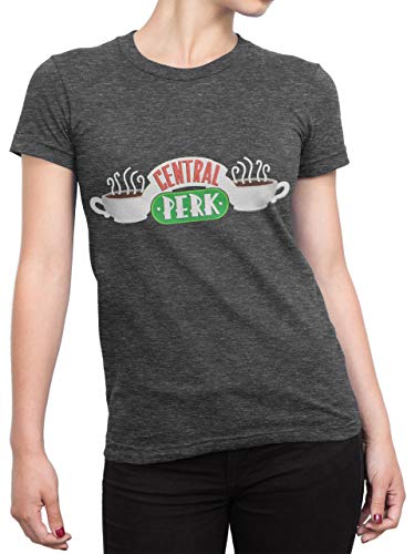 Friends Camiseta para Mujer Central Perk Gris Medium