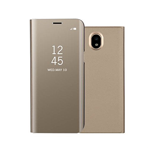 Funda   Espejo Enchapado Flip Funda para Samsung Galaxy J3 2017  Samsung Galaxy J330  Oro 
