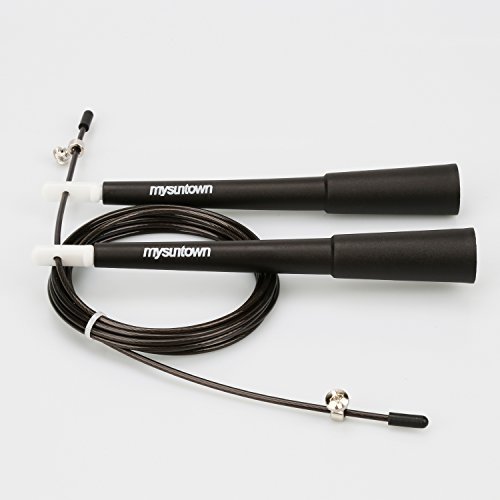 Springseil, Mysuntown Springseil High Speed Seil Profi Springseil ca. 3m leicht verstellbar mit Kugelgelenk und Transporttasche Ideal für Sprot & Fitness: Boxen, Crossfit, MMA, WOD - 2