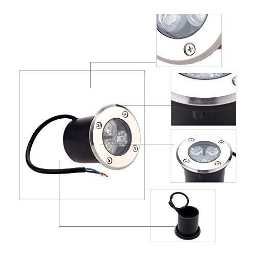 Lixada 3W LED Boden lampe Burie Light Garten licht Hof Lampe Spot Landschaft Licht IP67 wasserdicht AC 85-265V - 2