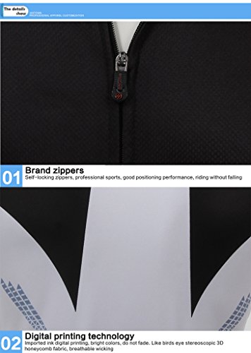 iCreat Fahrradbekleidung Kurzarm Trikot & Trägerhosen Hose Sets Radfahren Rad NEU mit Silikonmatte S bis XXXL - 3