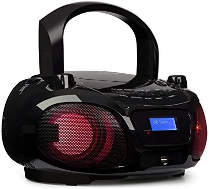 auna Roadie DAB • CD Radio • Stereo System • Compact DAB System • CD Player • USB • MP3 • DAB/DAB + and FM Radio Tuner • Bluetooth 3.0 • 2 x 1.5 Watts RMS • Mains and Battery Operation • Black
