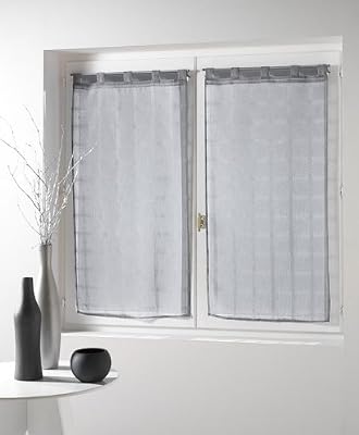 Douceur d'Intérieur Paire Droite Voile Sable Candide Polyester Gris 2X 60 x 120 cm