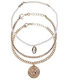 3 in 1: Durch die Komination aus zwei Gliederketten sowie einer hellen Perlenkette entsteht ein stimmiges Bild