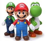 figuras mario bros carrefour  Figura accion Lote 3 Unidades Super Mario Bros Mario Yoshi Luigi PVC Figura de acción colección Juguete 12 cm