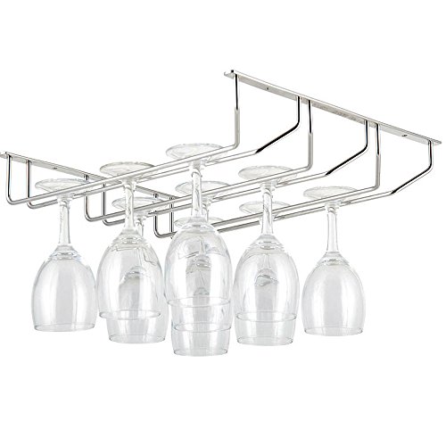 Küche Wand Bar 35cm Länge drei Zeilen Edelstahl Champagner Gläsern Wein Glas Cup Holder Hanger Display Rack - 4