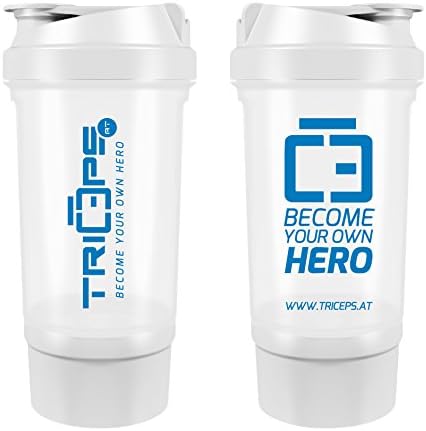 triceps. at Smart Shaker 500ml white with Additional Compartment for Powder or Tablets