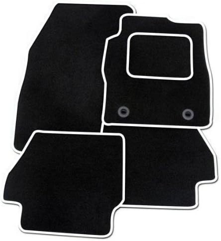 500 (2007-2012) BLACK + WHITE TRIM TAILORED CAR FLOOR MATS CARPET