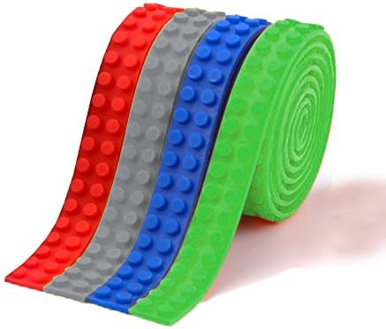 Official 'BitPeaks' Silicon Building Block Tape Roll X 4 Compatible With Leading brands Self-Adhesive 3M Tape Easy Cut (RED GREEN BLUE GREY)