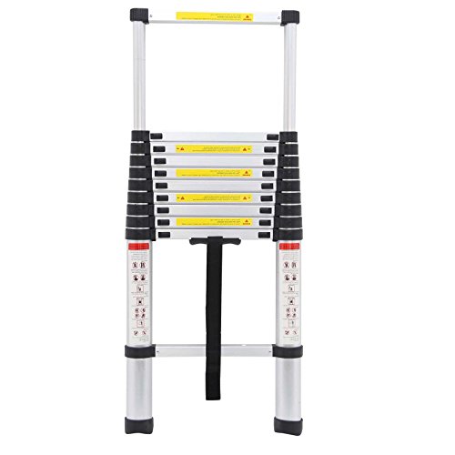 10.5Ft 3.2M Extendable Alminium Ladders Telescopic Folding Extending Portable 11 Steps Loft Extension Ladder DIY Multi Purpose UK Stock
