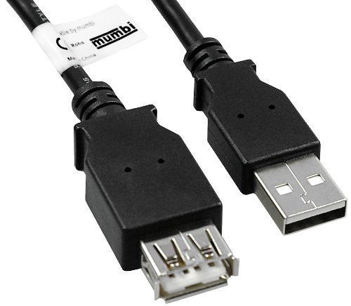 mumbi USB Verlängerung - USB 2.0 Verlängerungskabel A/A 1 Meter / USB A Stecker an USB A Kupplung
