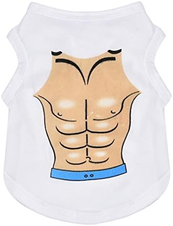 VENMO Small Dog Clothes Costume Muscle Bikini Pattern Cute Dog Shirts Vest Apparel Pet Puppy Outfit (Bikini, S)